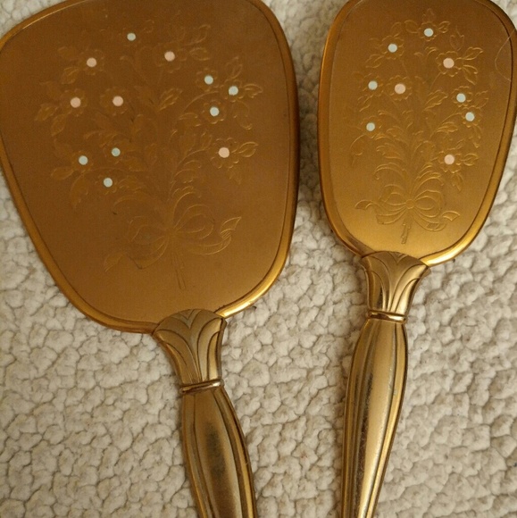 no name Other - Vintage Vanity Brush and Mirror Vanity Set